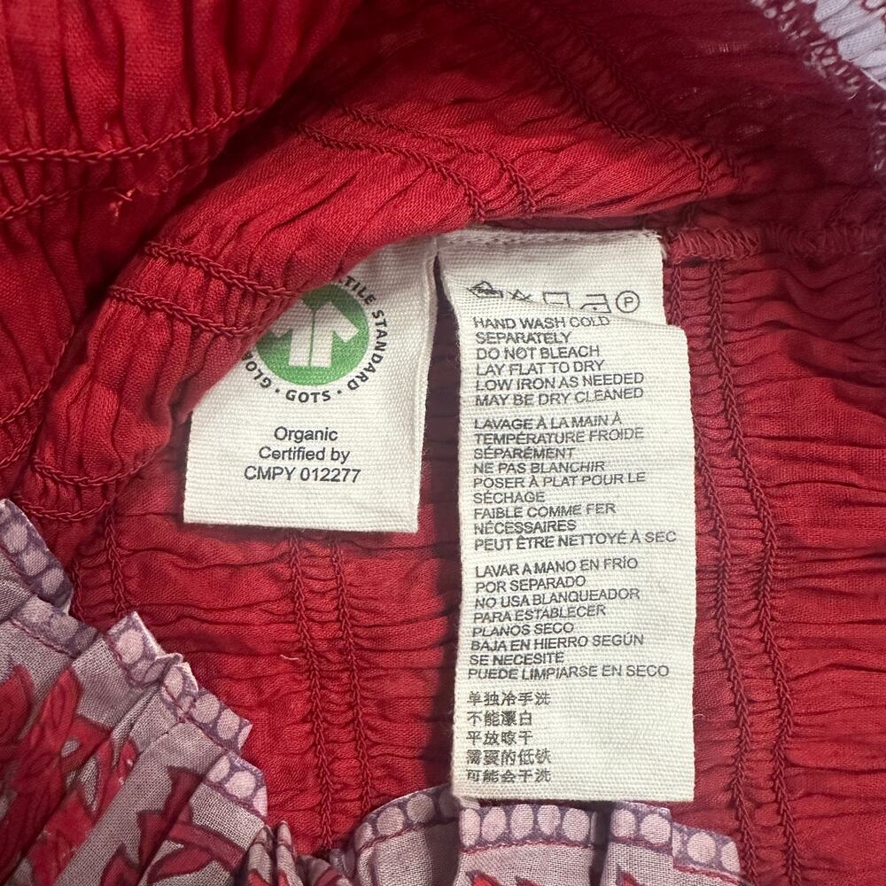 Cleobella Red Smocked Bella Top, Organic, Artisan, Cottagecore, Boho, Large NWT - Picture 7 of 7